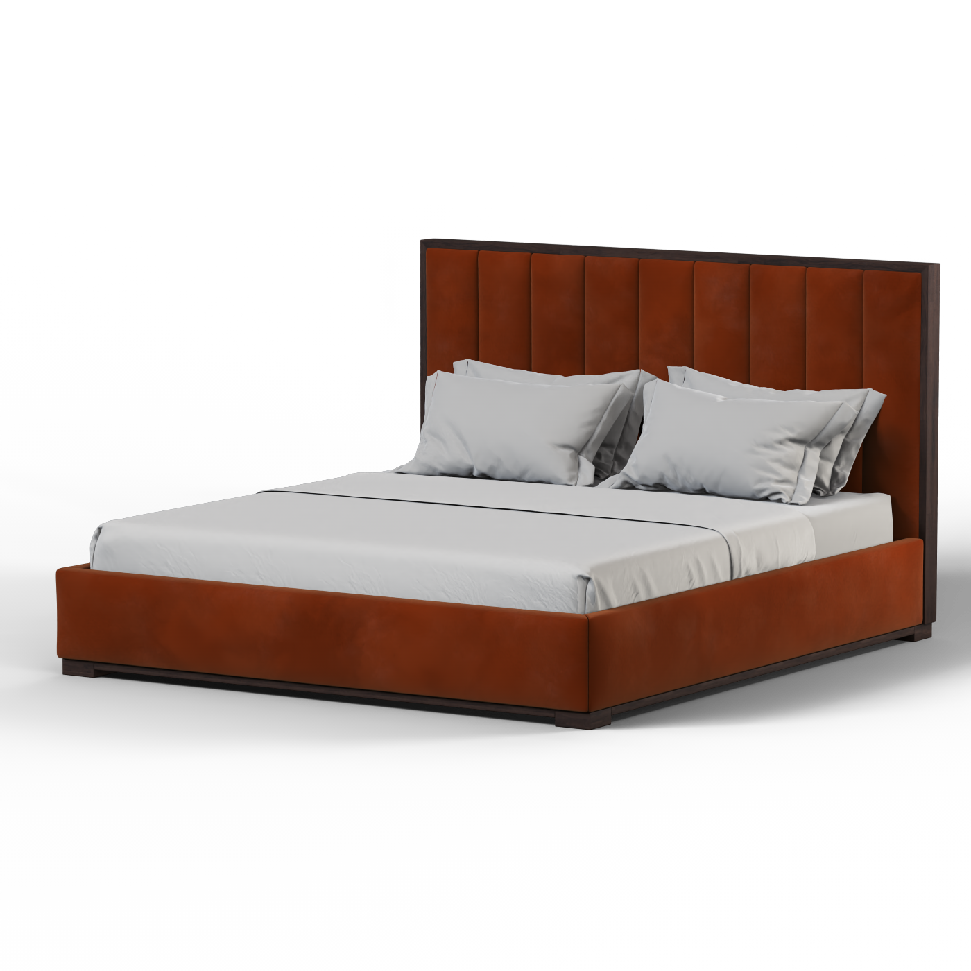 Ava Bed with Framed Vertical Headboard Panels