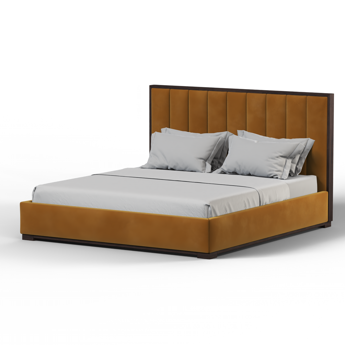 Ava Bed with Framed Vertical Headboard Panels