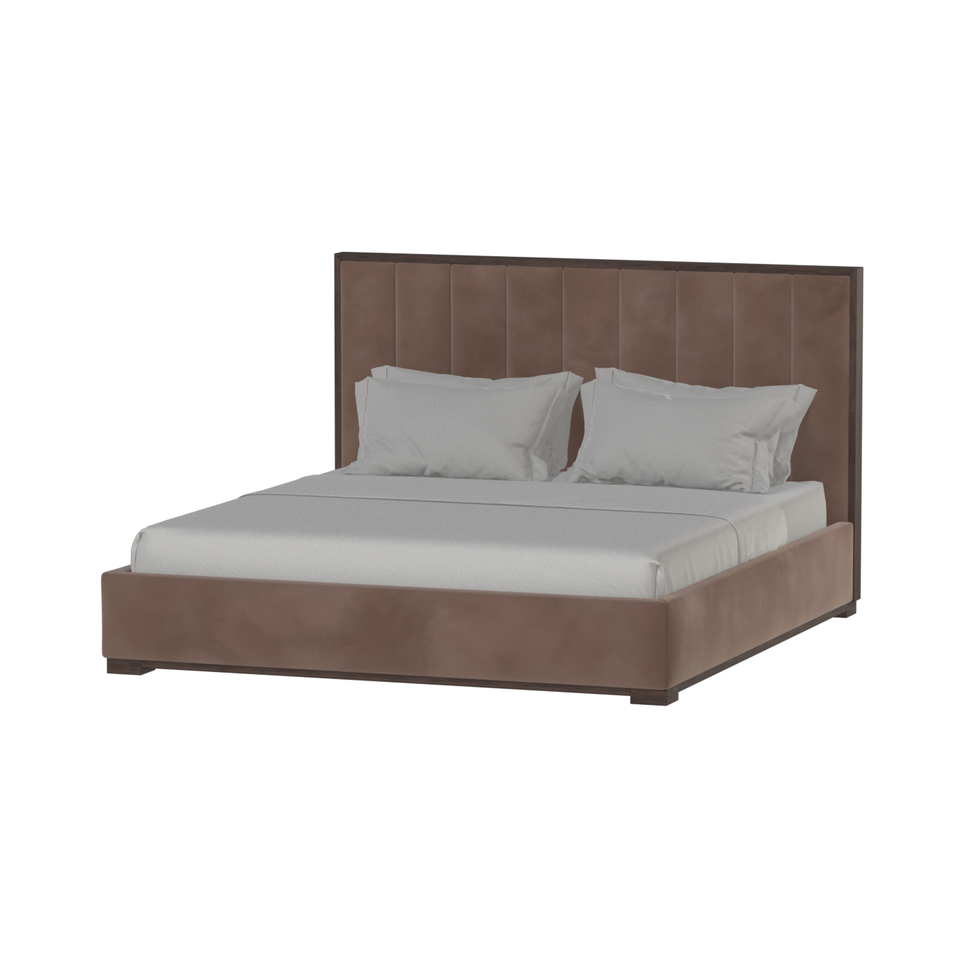 Ava Bed with Framed Vertical Headboard Panels