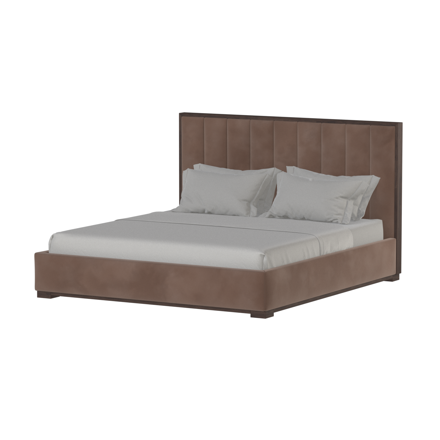 Ava Bed with Framed Vertical Headboard Panels