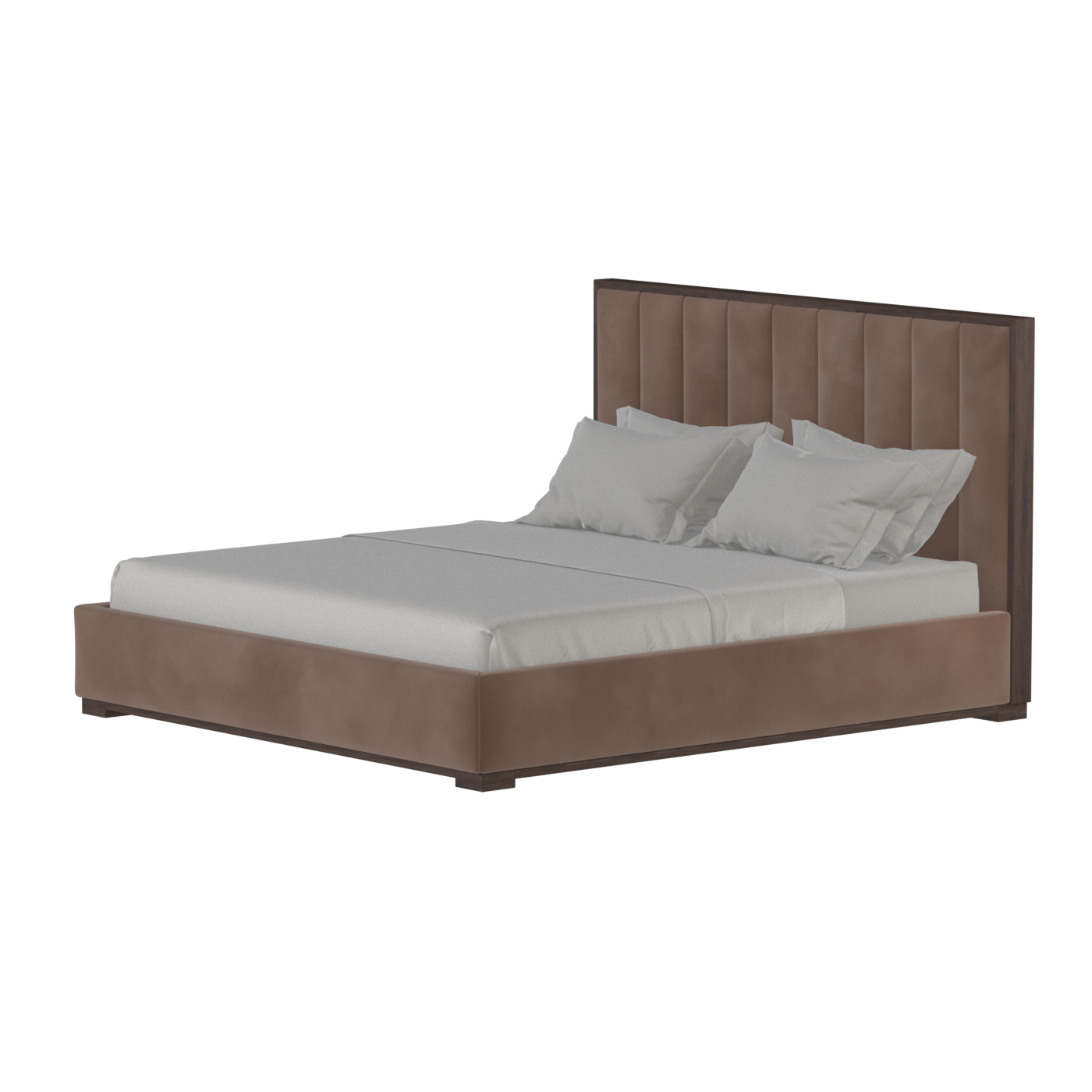 Ava Bed with Framed Vertical Headboard Panels