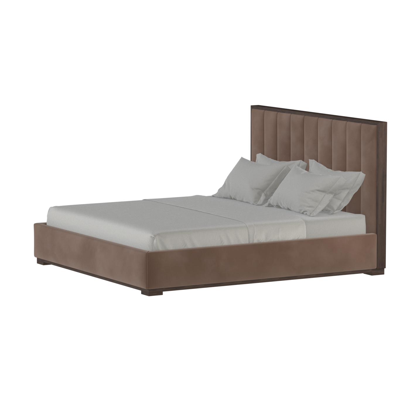 Ava Bed with Framed Vertical Headboard Panels