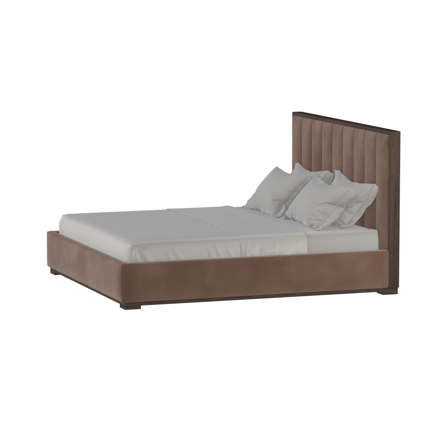 Ava Bed with Framed Vertical Headboard Panels