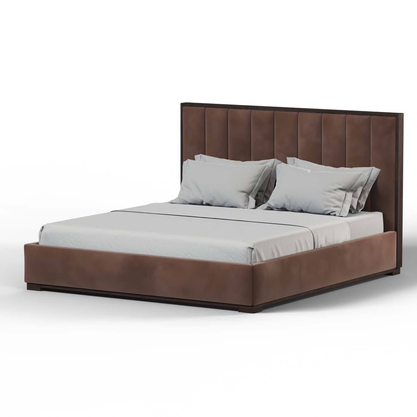 Ava Bed with Framed Vertical Headboard Panels