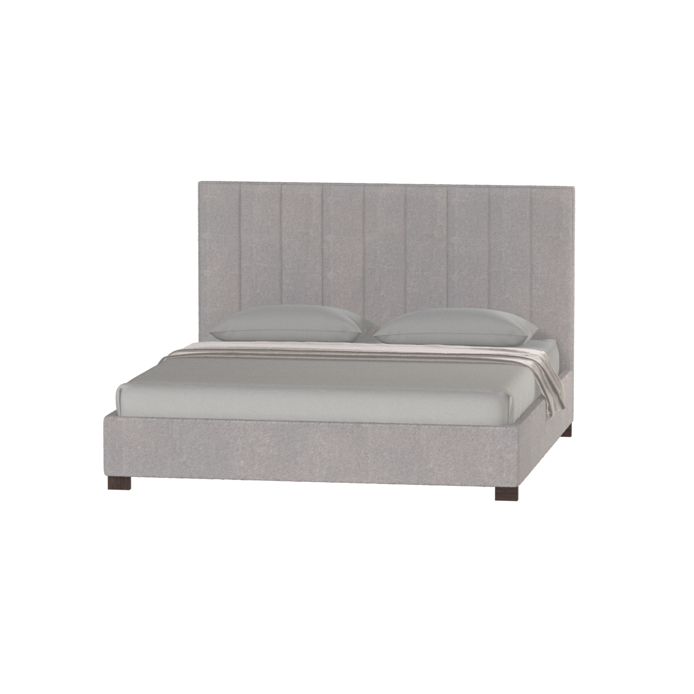Lit à tête de lit haute Ava en tissu de luxe