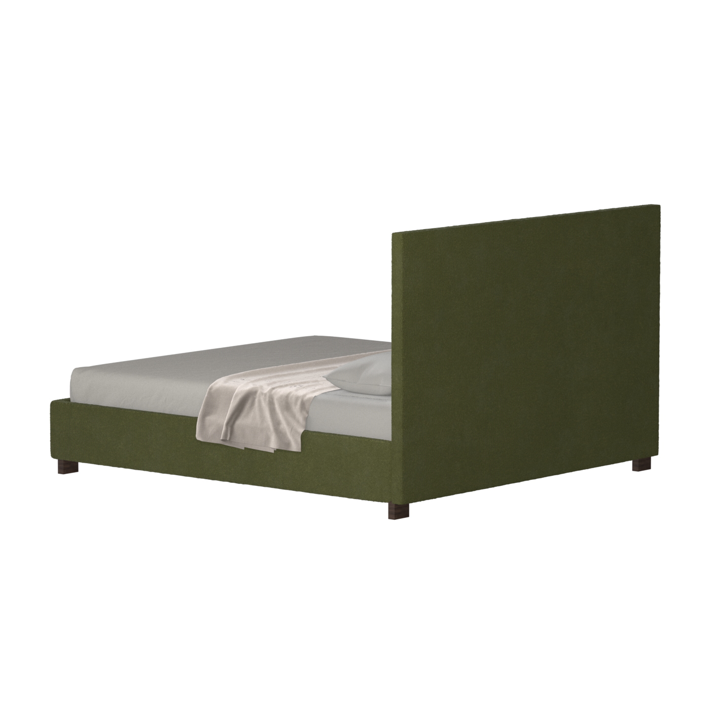 Lit à tête de lit haute Ava en tissu de luxe
