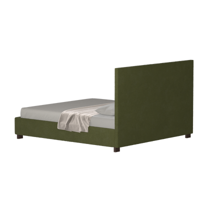 Lit à tête de lit haute Ava en tissu de luxe