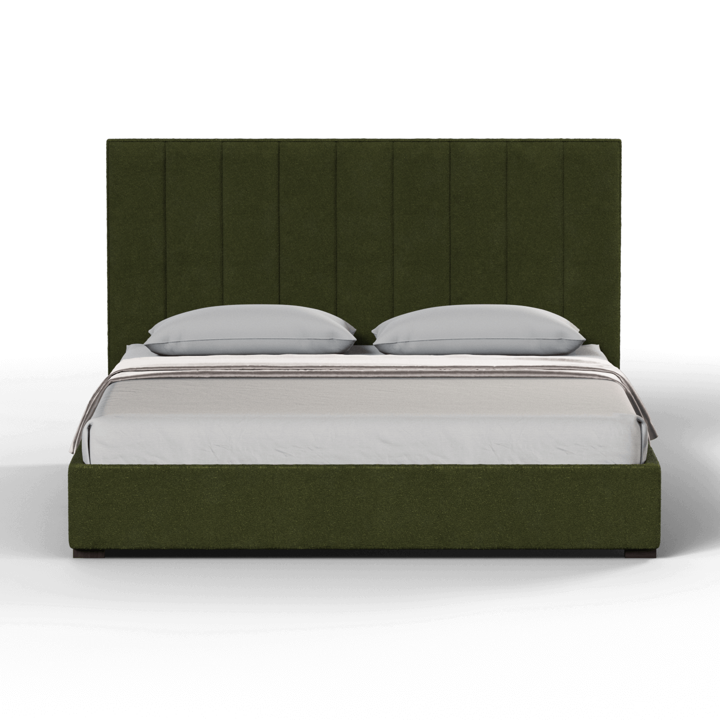 Lit à tête de lit haute Ava en tissu de luxe