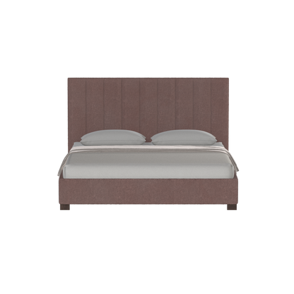Lit à tête de lit haute Ava en tissu de luxe