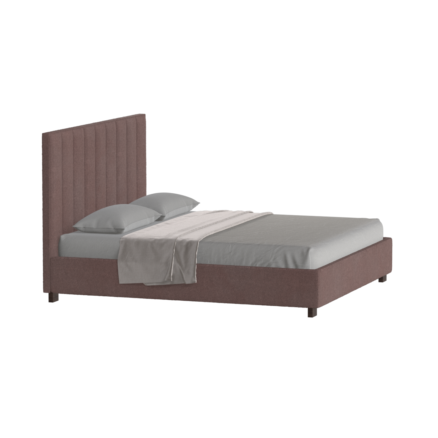 Lit à tête de lit haute Ava en tissu de luxe