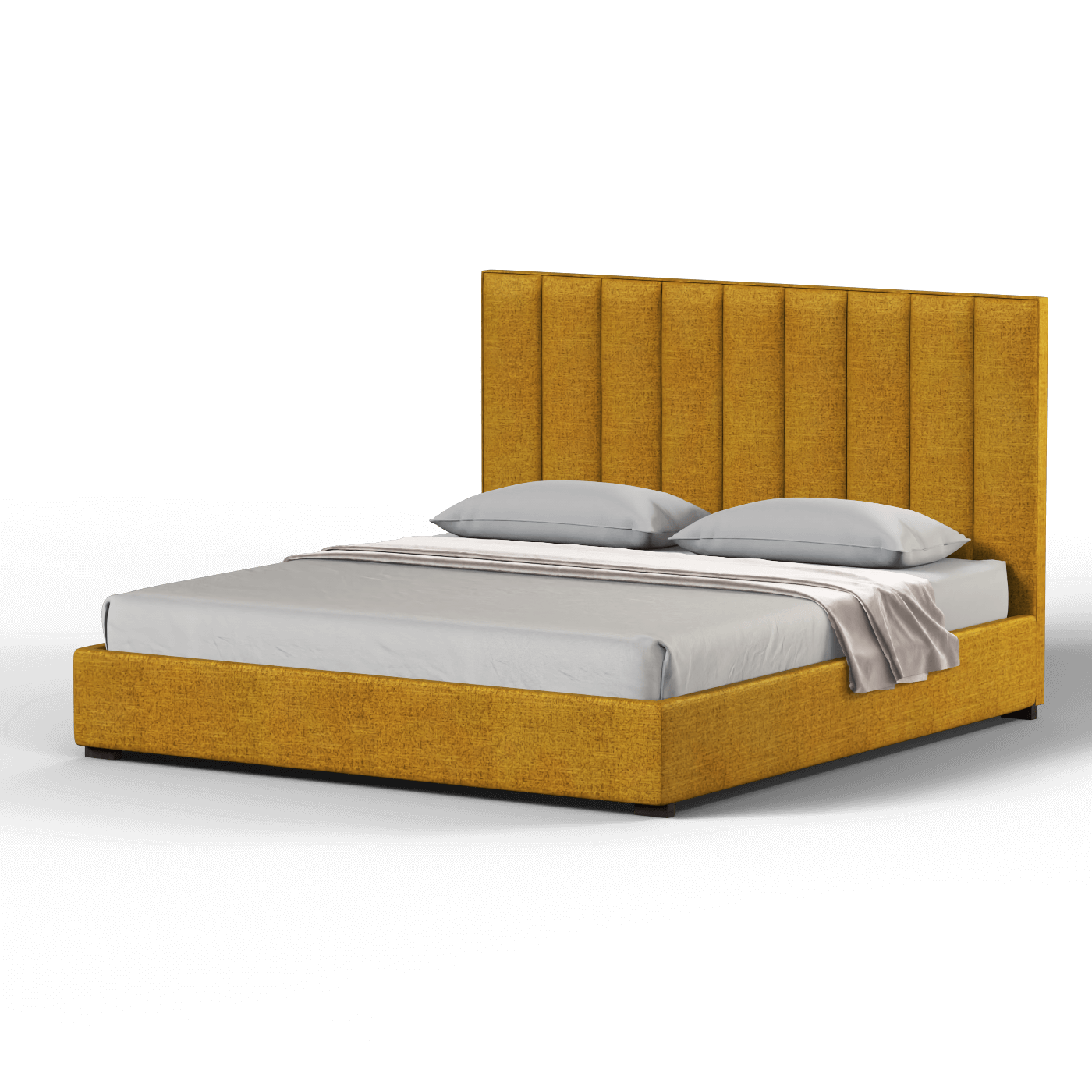 Ava High Headboard Bed in Luxe Fabric
