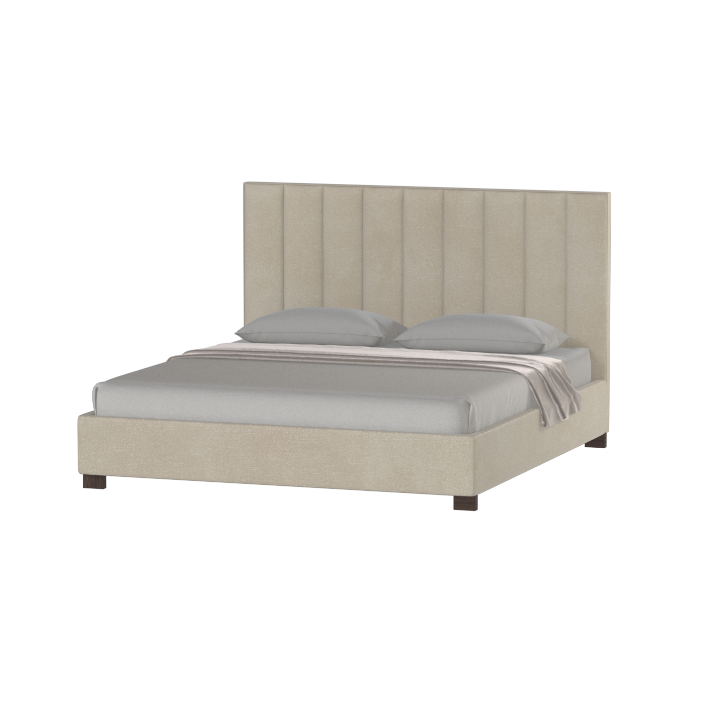 Ava High Headboard Bed in Luxe Fabric