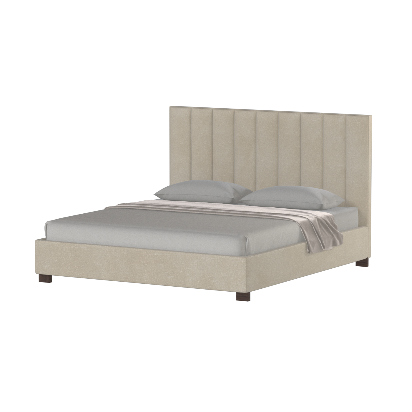 Ava High Headboard Bed in Luxe Fabric