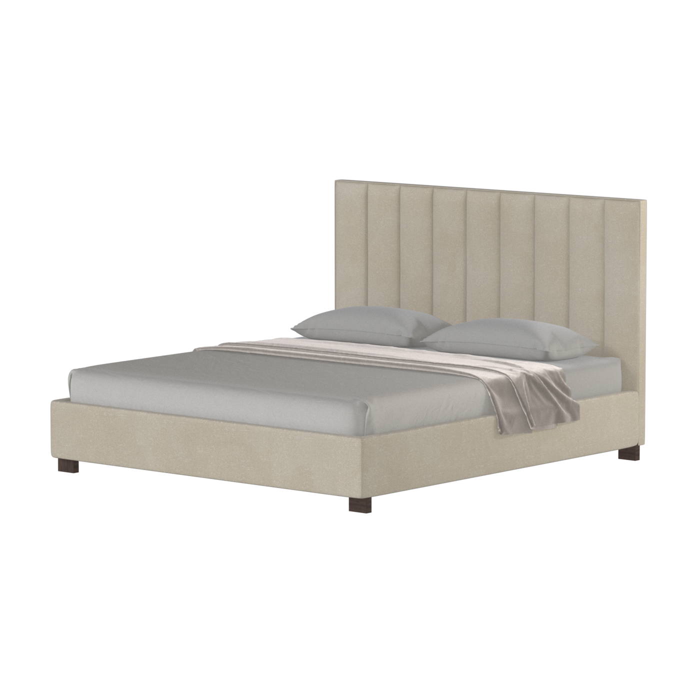 Ava High Headboard Bed in Luxe Fabric