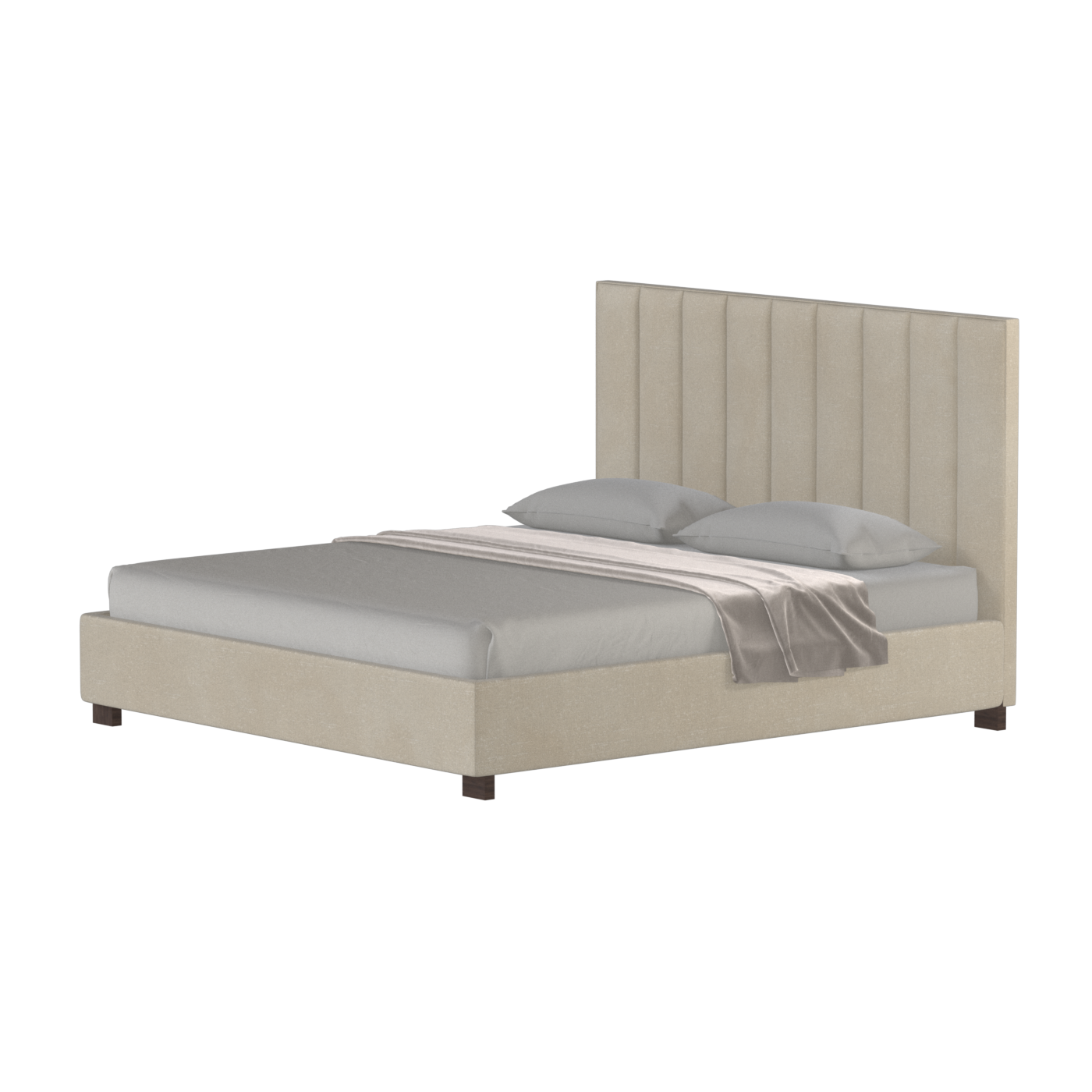 Ava High Headboard Bed in Luxe Fabric