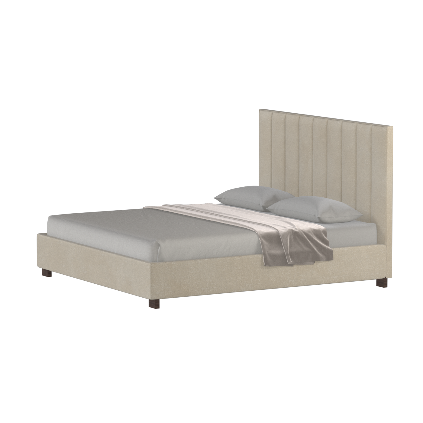 Ava High Headboard Bed in Luxe Fabric