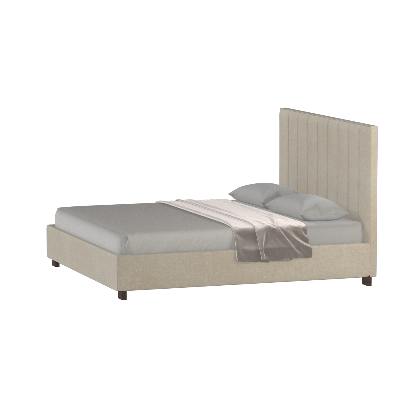 Ava High Headboard Bed in Luxe Fabric