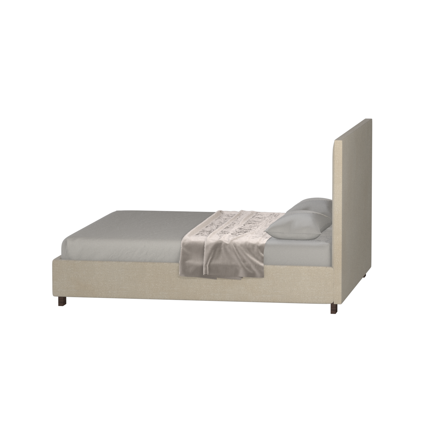 Ava High Headboard Bed in Luxe Fabric
