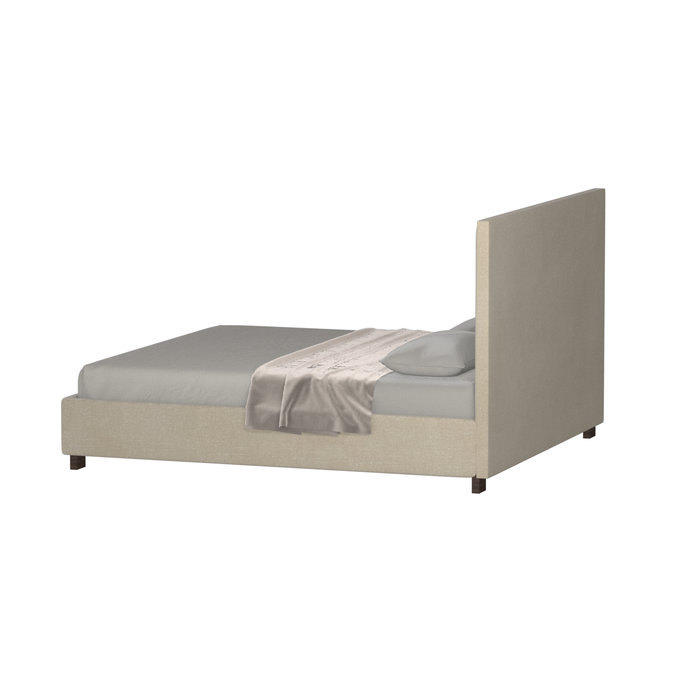 Ava High Headboard Bed in Luxe Fabric