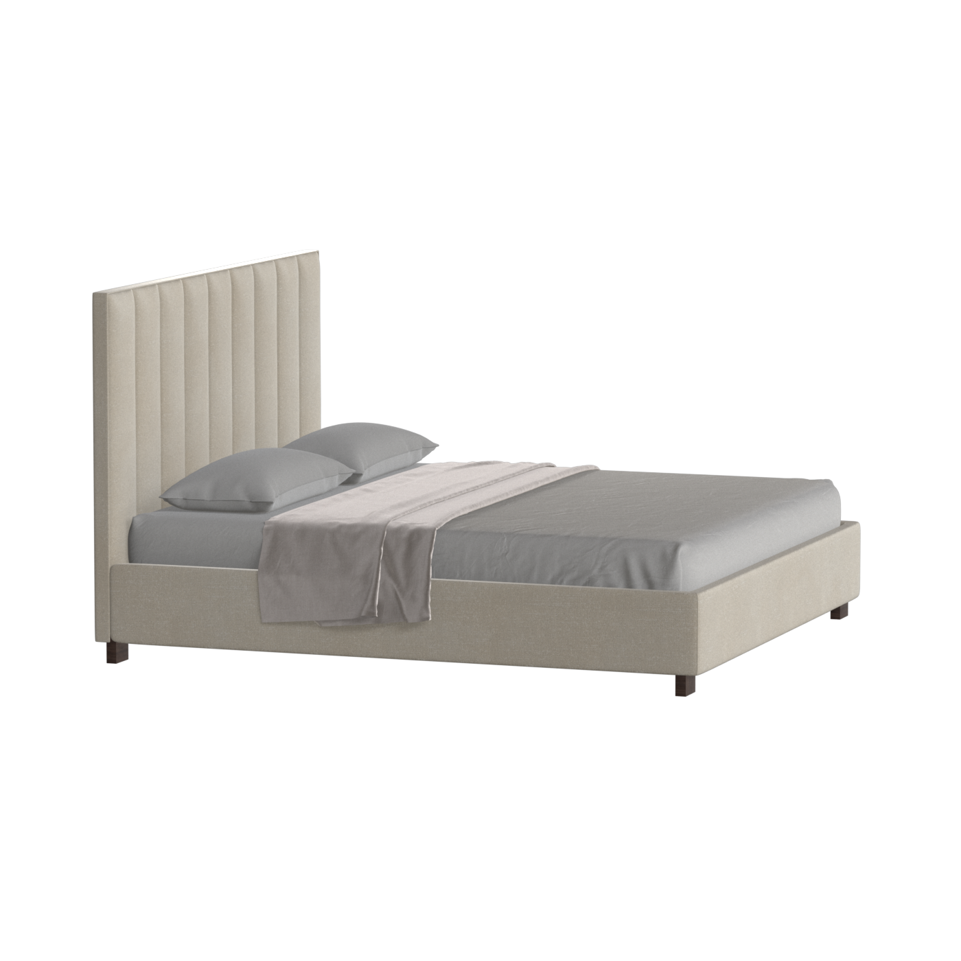 Ava High Headboard Bed in Luxe Fabric