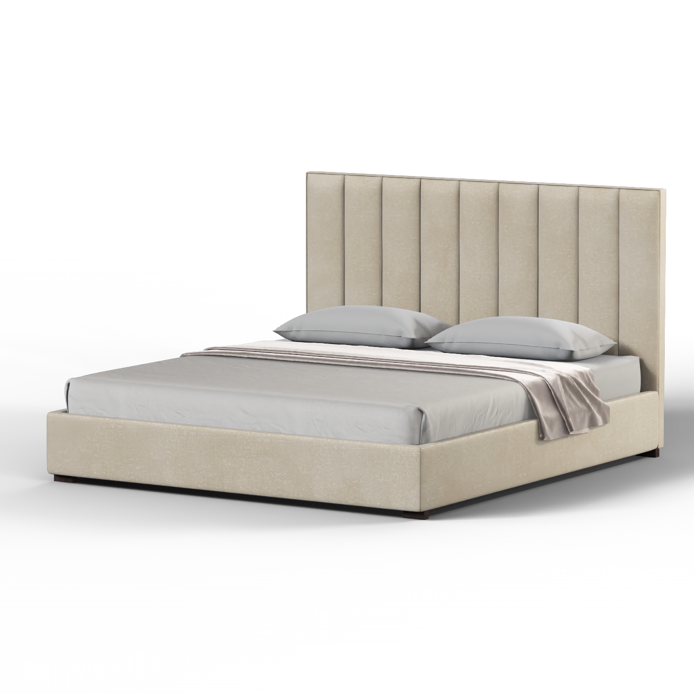 Ava High Headboard Bed in Luxe Fabric