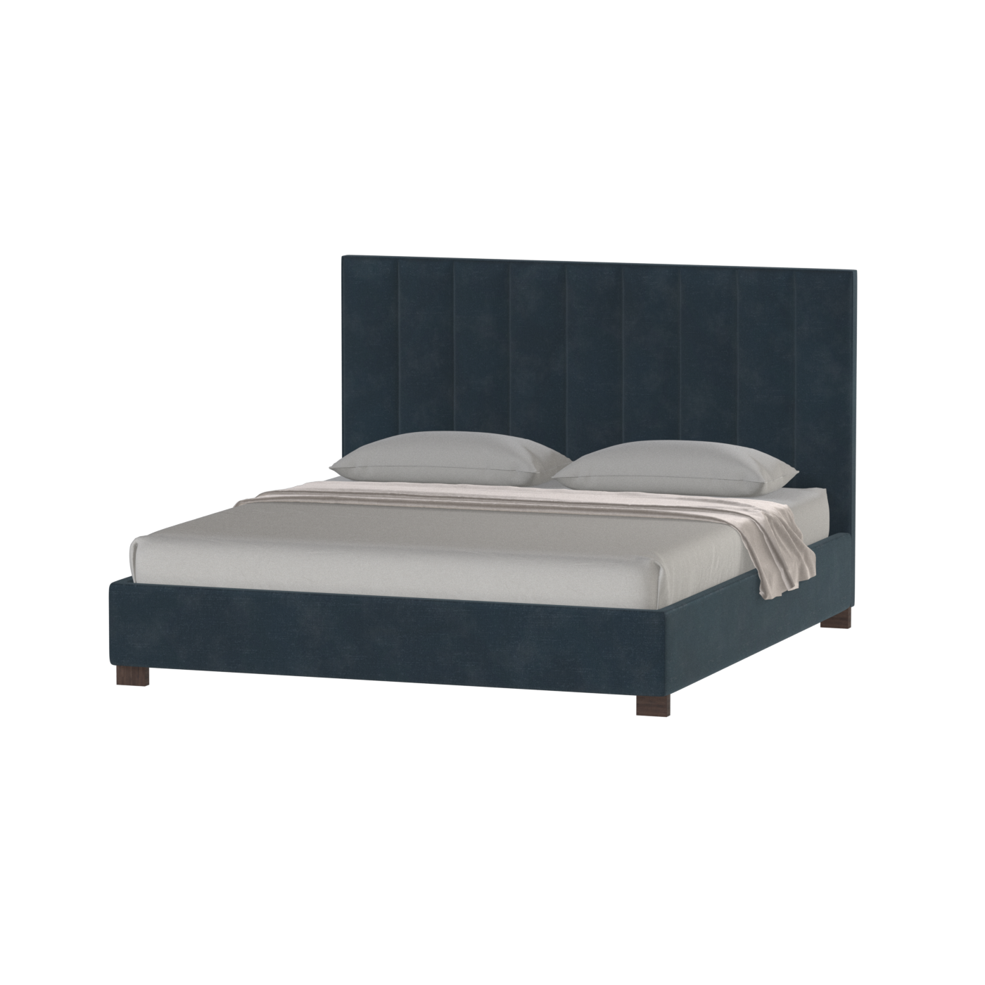 Ava High Headboard Bed in Luxe Fabric