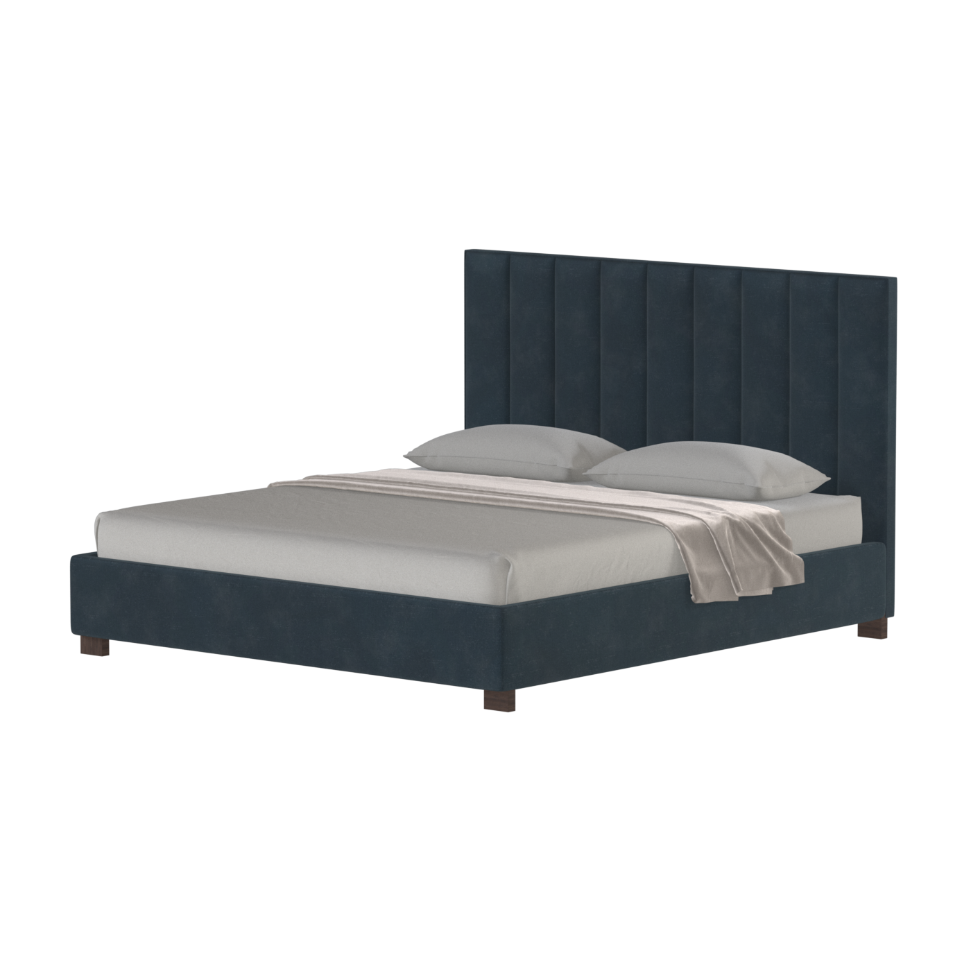 Ava High Headboard Bed in Luxe Fabric