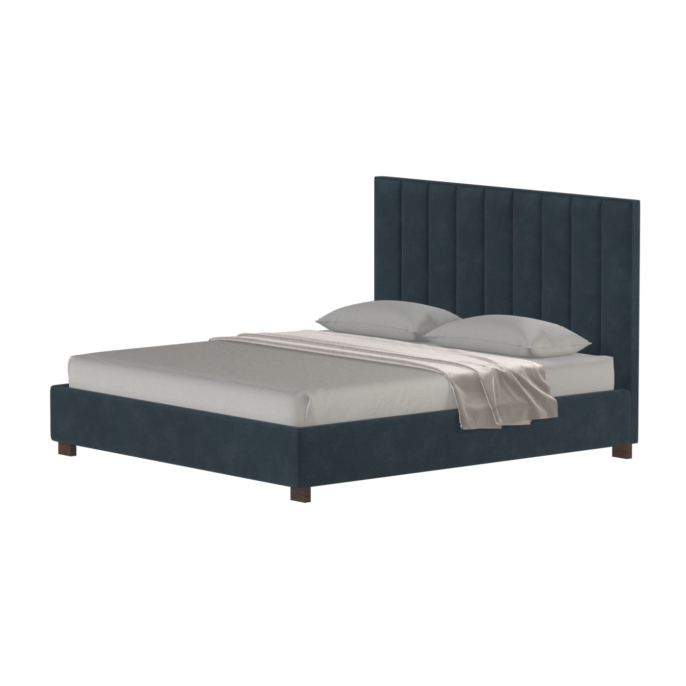 Ava High Headboard Bed in Luxe Fabric