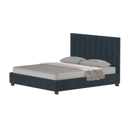 Ava High Headboard Bed in Luxe Fabric