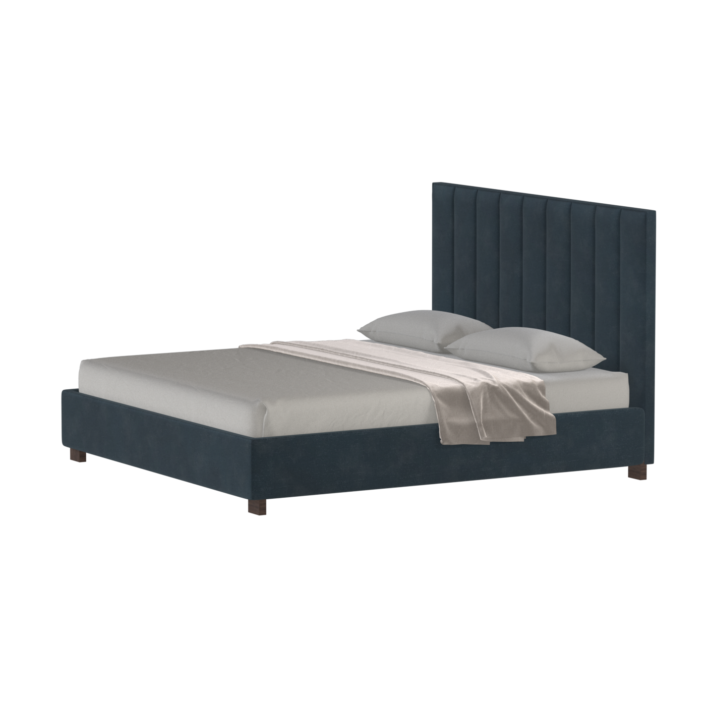 Ava High Headboard Bed in Luxe Fabric