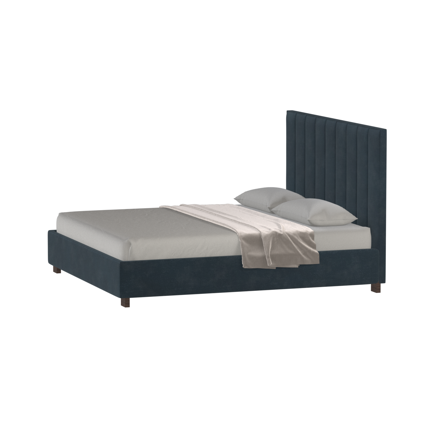 Ava High Headboard Bed in Luxe Fabric