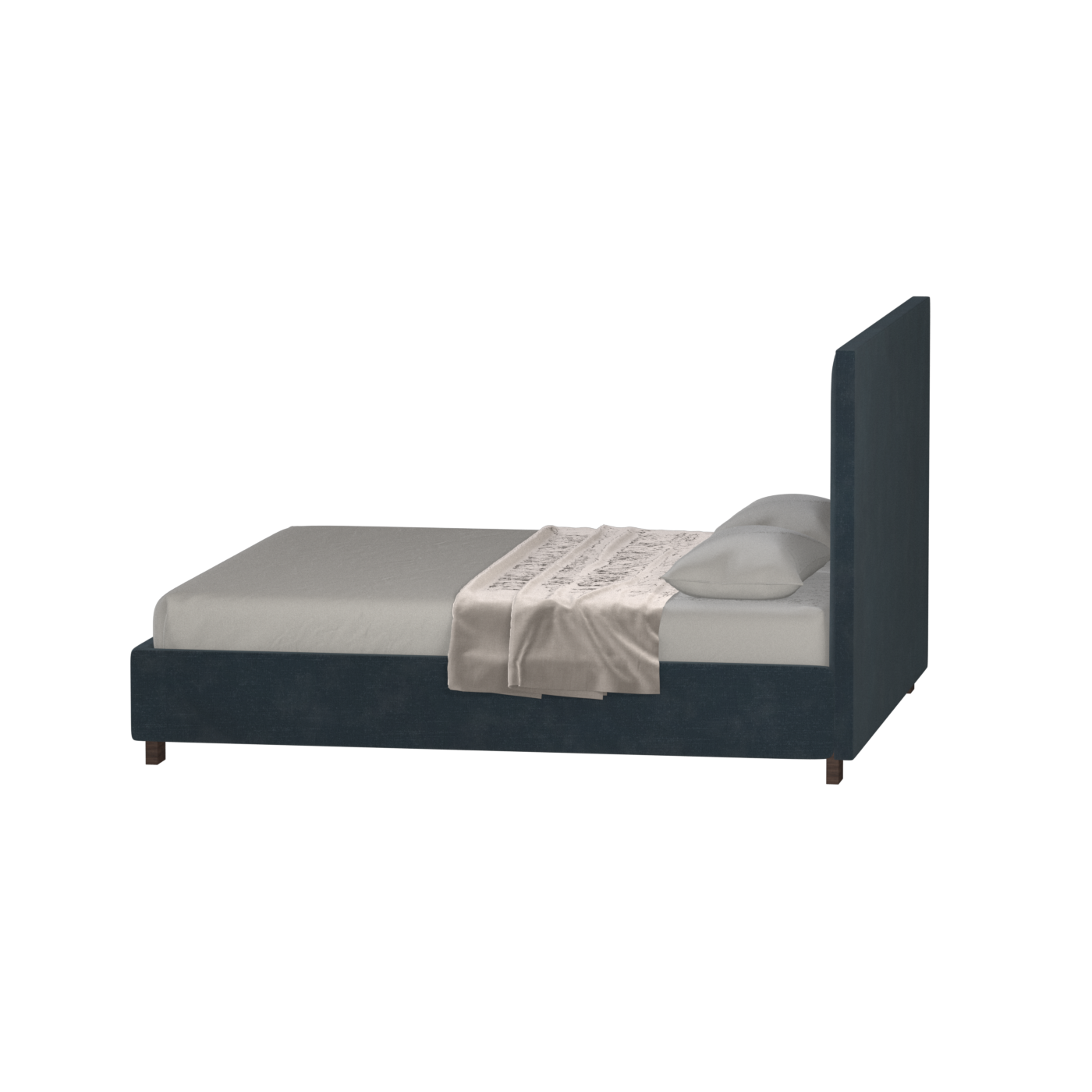 Ava High Headboard Bed in Luxe Fabric