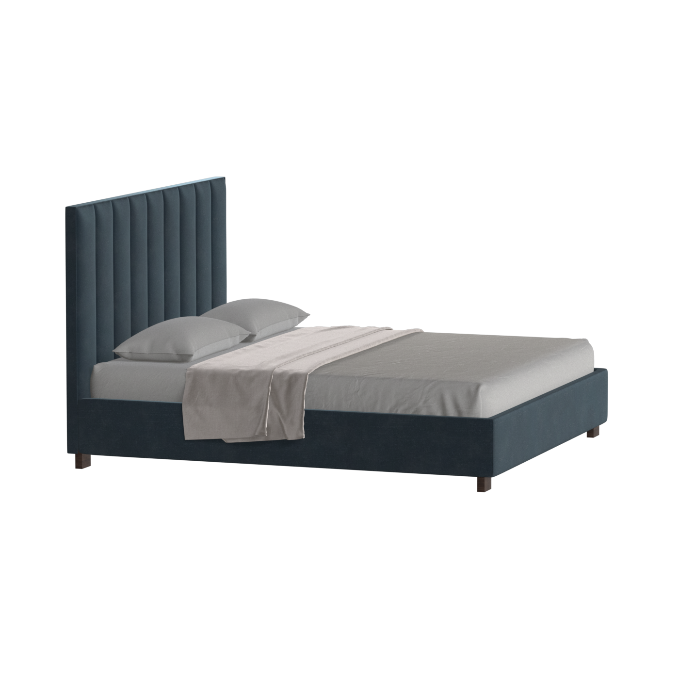 Ava High Headboard Bed in Luxe Fabric
