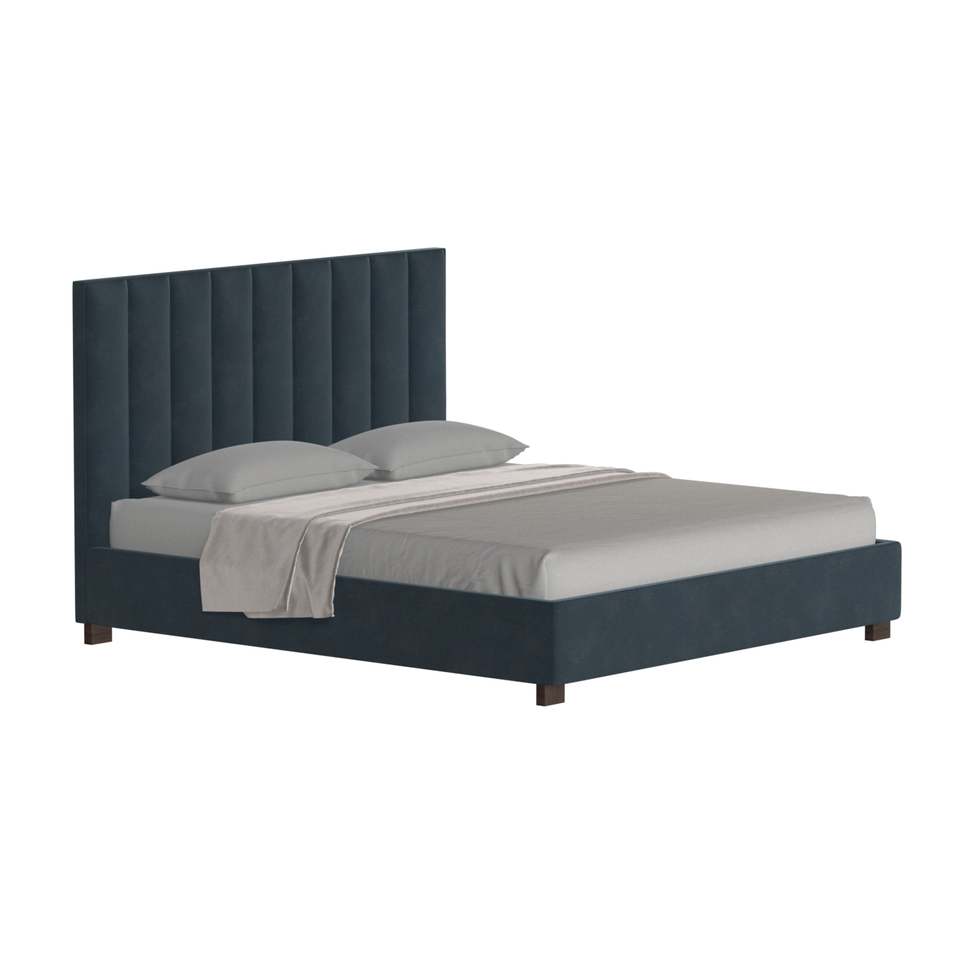 Ava High Headboard Bed in Luxe Fabric