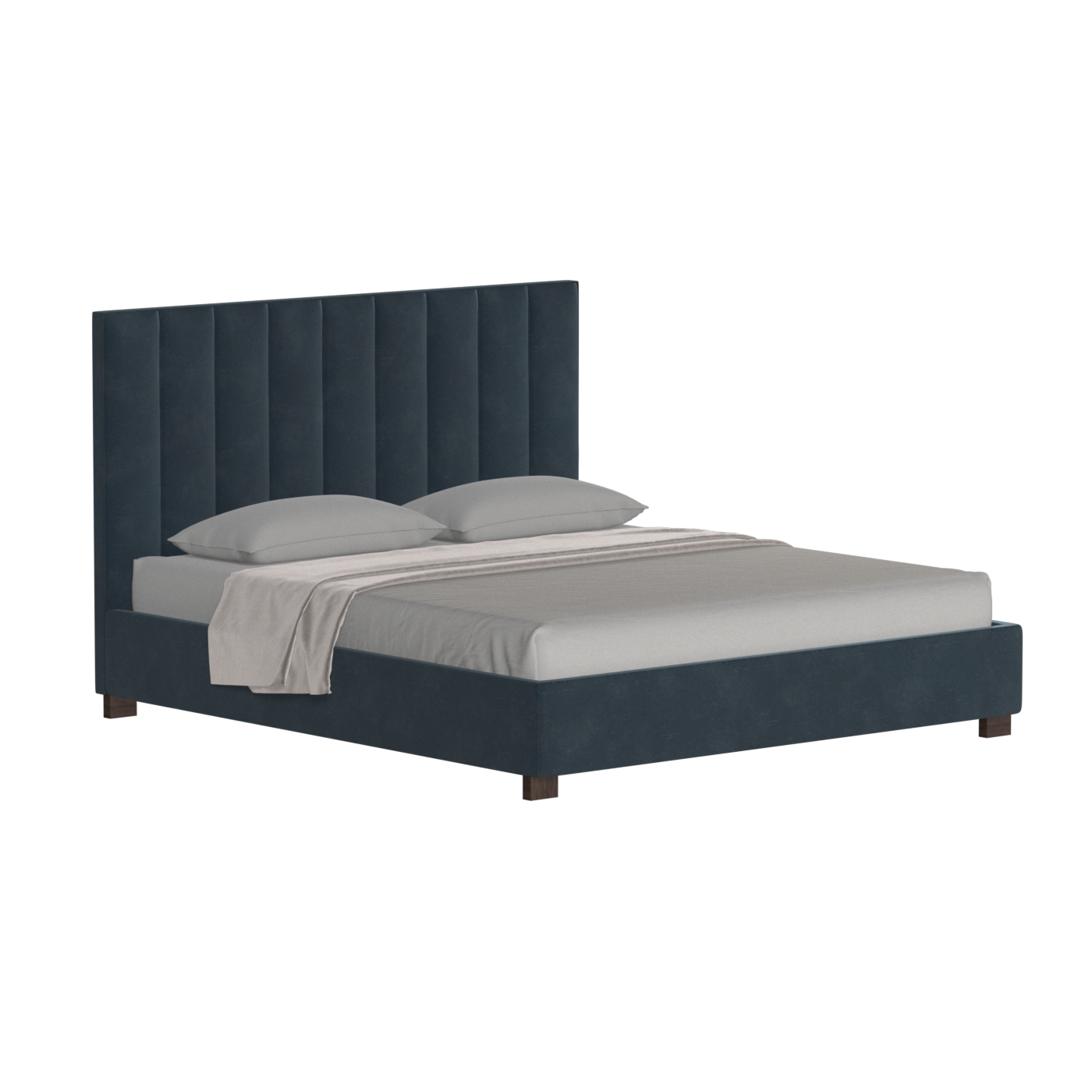 Ava High Headboard Bed in Luxe Fabric