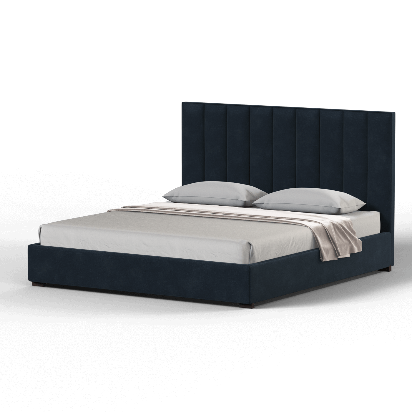 Ava High Headboard Bed in Luxe Fabric