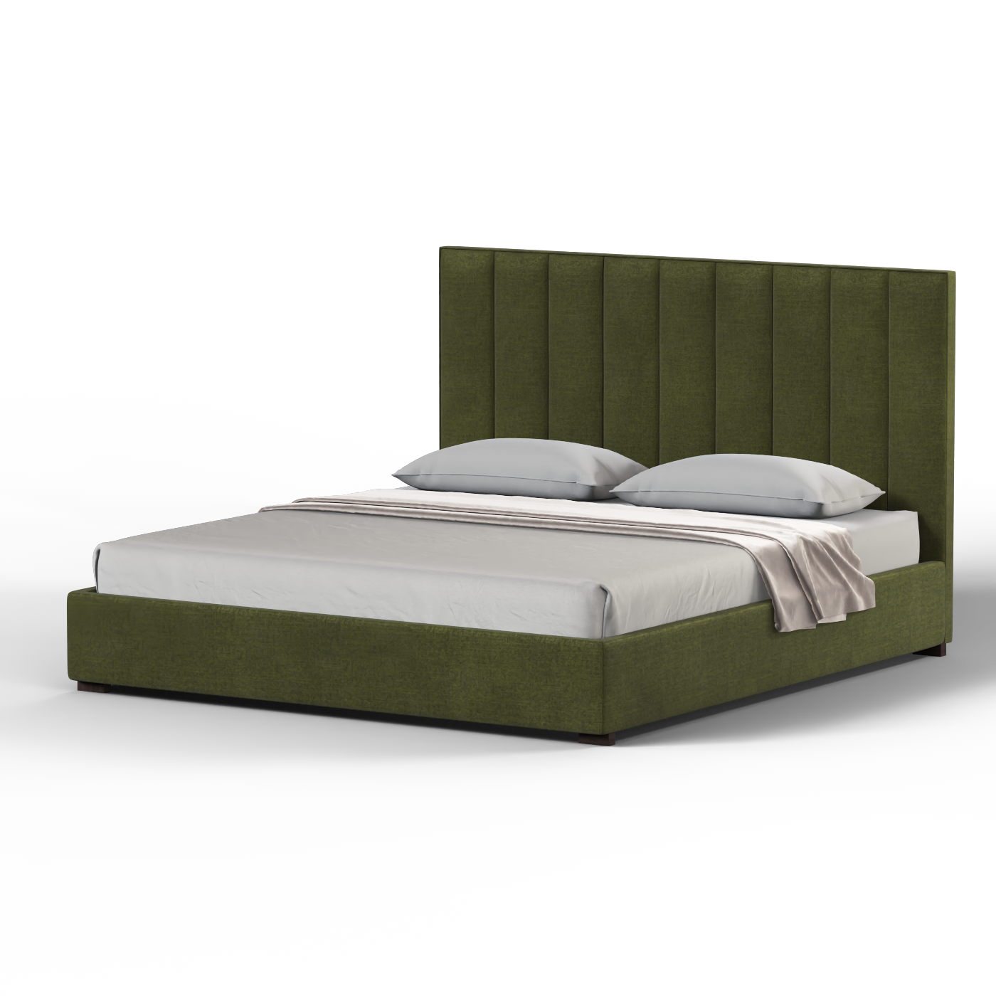 Ava High Headboard Bed in Luxe Fabric