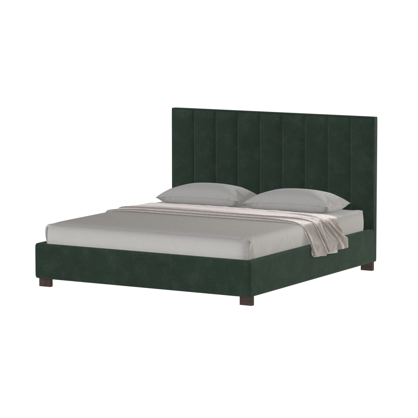 Ava High Headboard Bed in Luxe Fabric