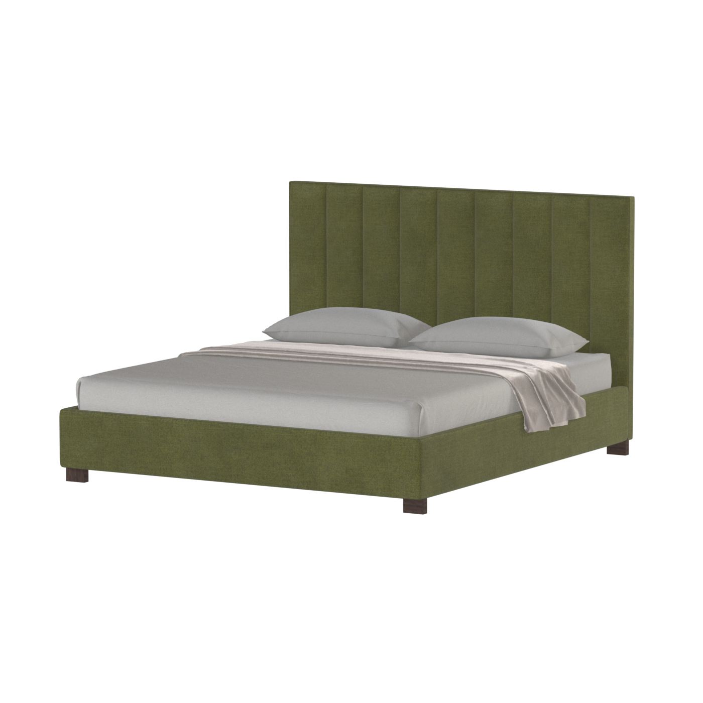 Ava High Headboard Bed in Luxe Fabric