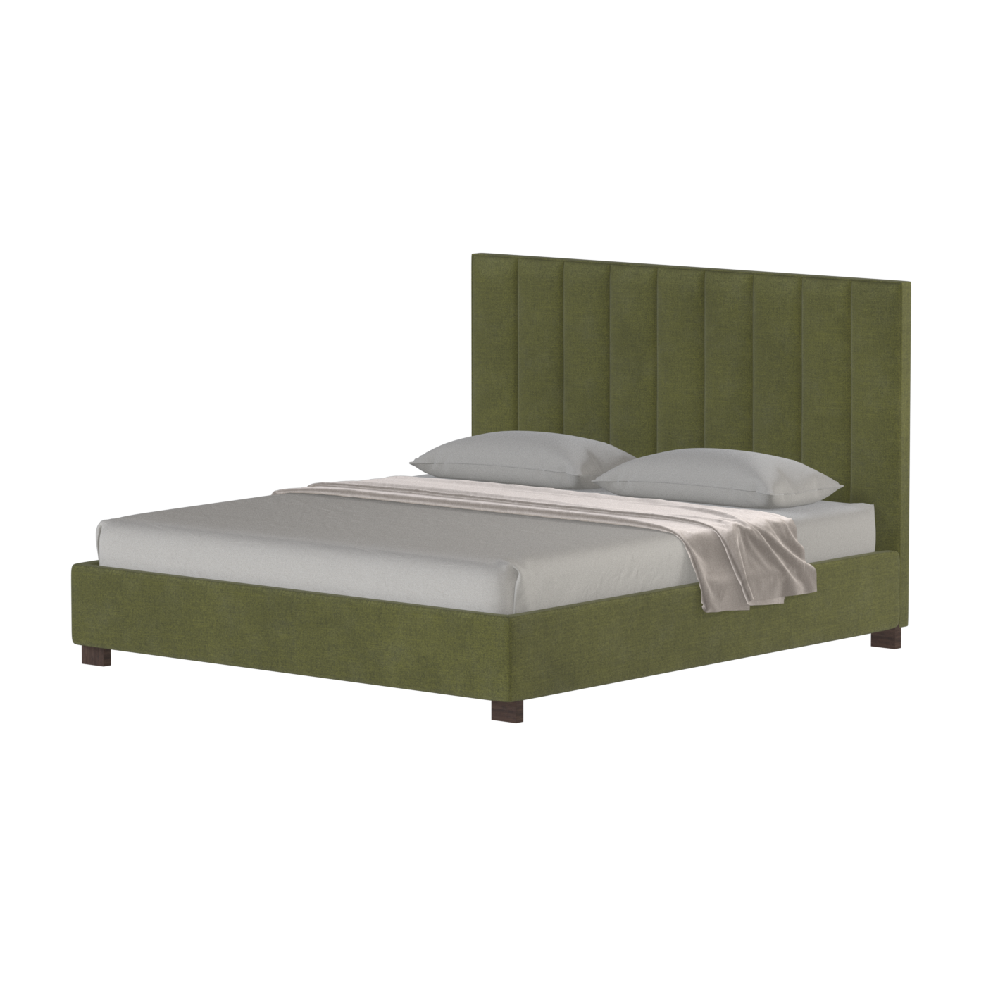 Ava High Headboard Bed in Luxe Fabric