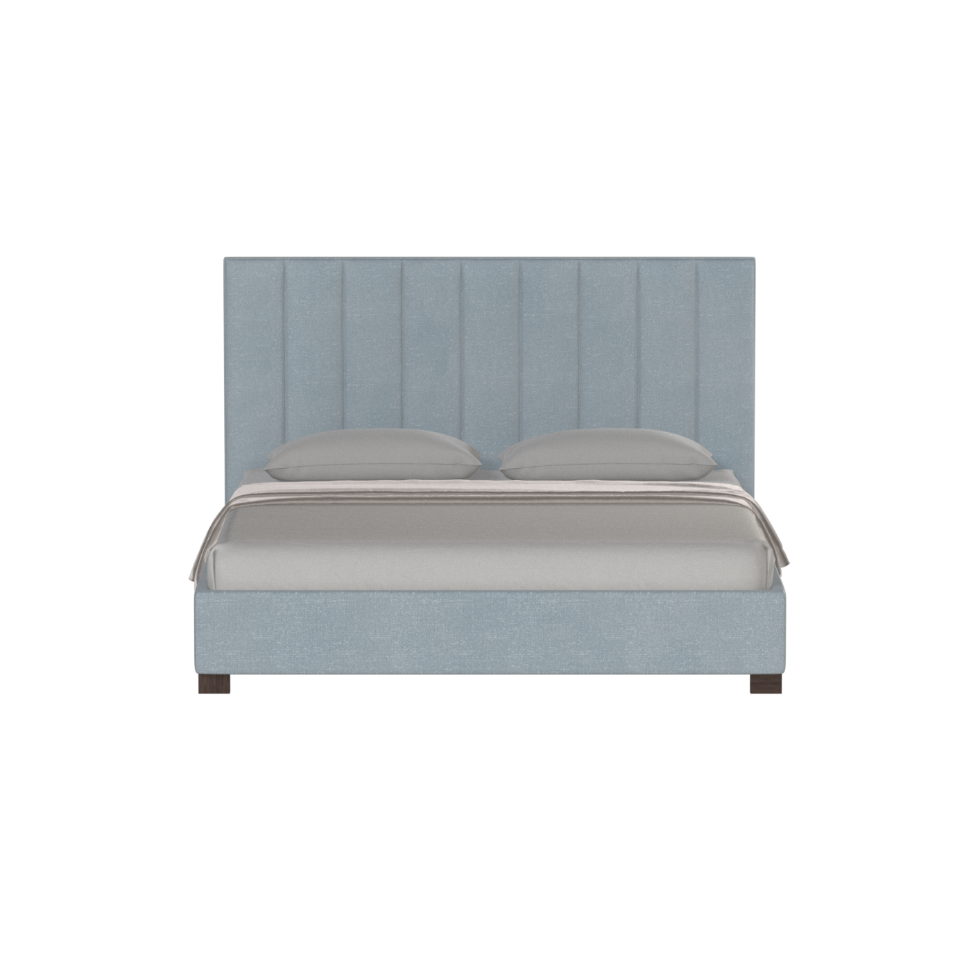 Lit à tête de lit haute Ava en tissu de luxe