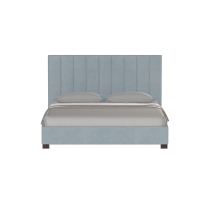 Lit à tête de lit haute Ava en tissu de luxe