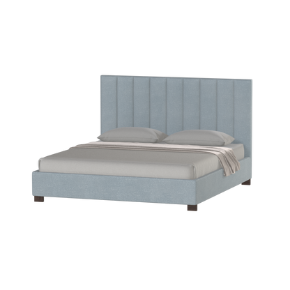Lit à tête de lit haute Ava en tissu de luxe