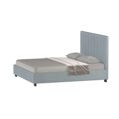 Lit à tête de lit haute Ava en tissu de luxe