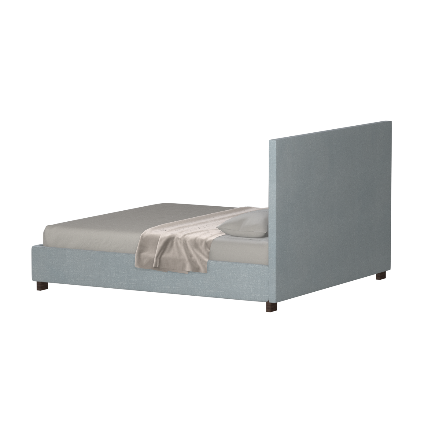 Lit à tête de lit haute Ava en tissu de luxe