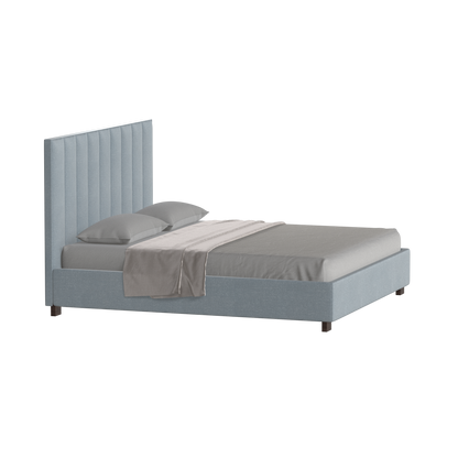 Lit à tête de lit haute Ava en tissu de luxe