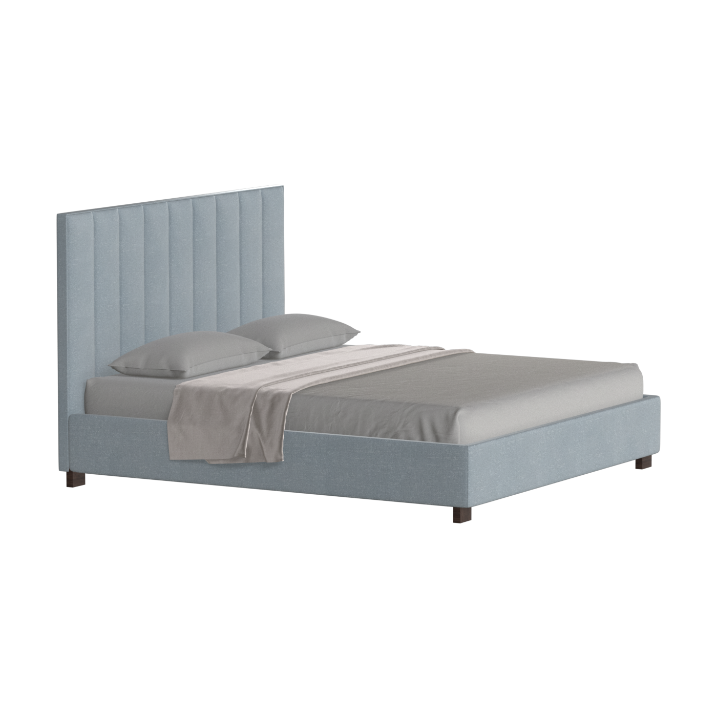 Lit à tête de lit haute Ava en tissu de luxe