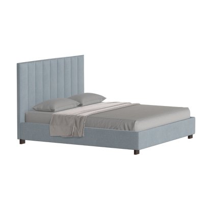 Lit à tête de lit haute Ava en tissu de luxe