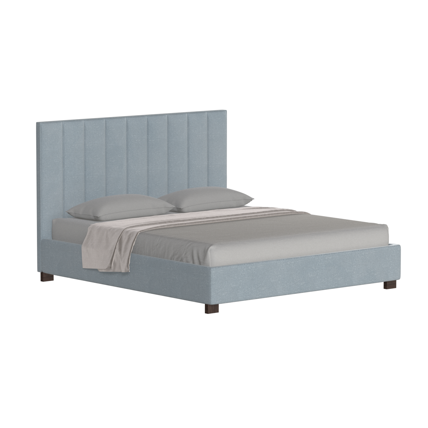 Lit à tête de lit haute Ava en tissu de luxe