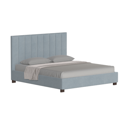 Lit à tête de lit haute Ava en tissu de luxe